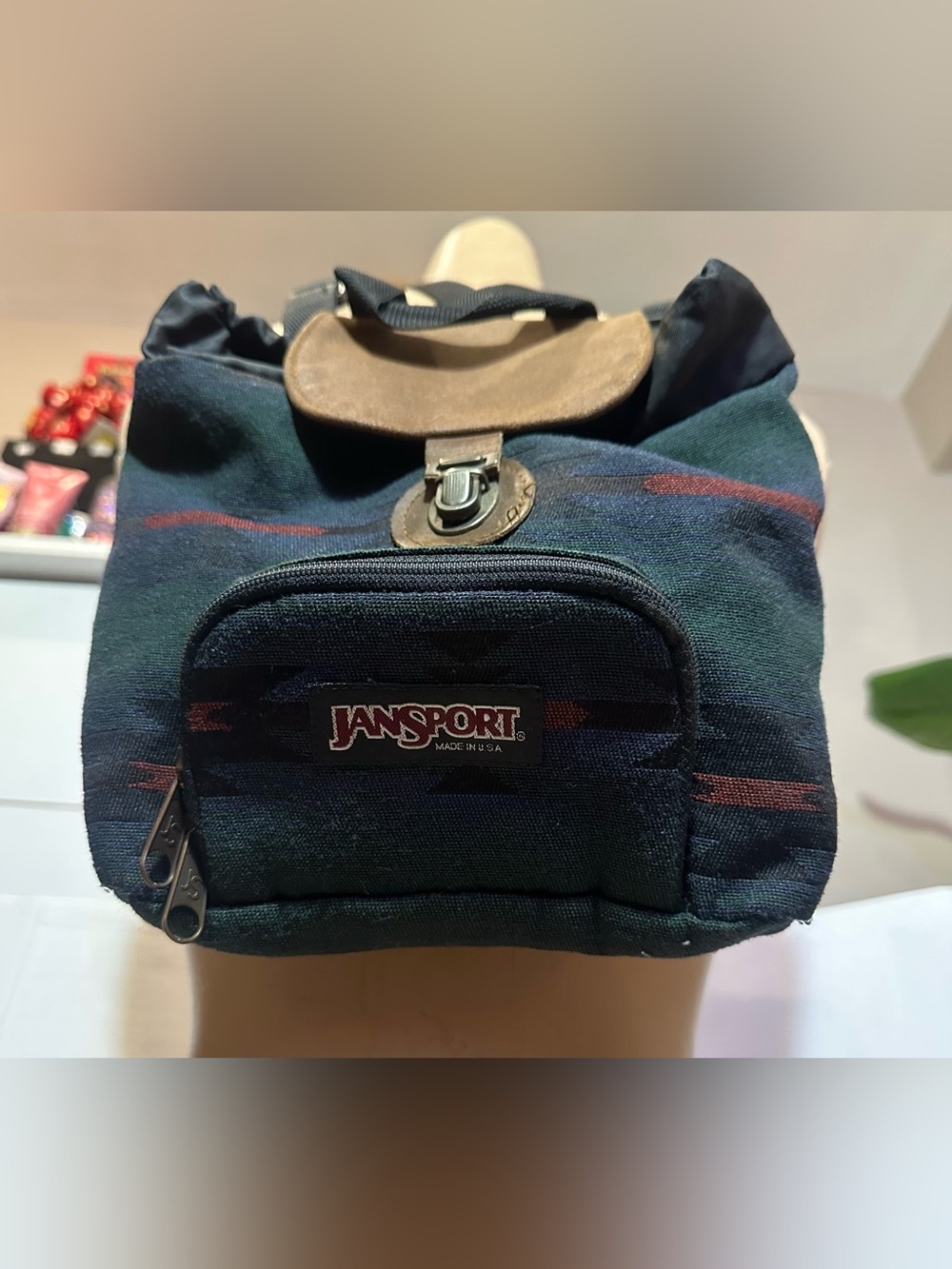 Vtg 90s JanSport Unisex Small Wool Woven Southwest Mini Backpack bag Made in USA